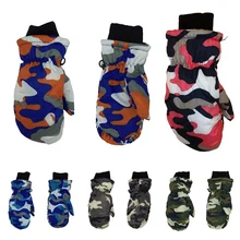 Детские зимние теплые перчатки для катания на сноуборде, лыжные перчатки, Детские Водонепроницаемые перчатки для катания на велосипеде, лыжах, спортивные утепленные бархатные перчатки