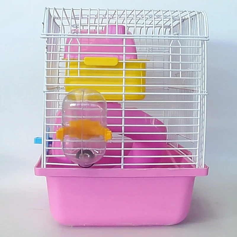 Small Bed& Breakfast Hamster Cage Gold Bear Cage Hamster Villa Hamster Supplies Toy Double Layer Castle Cage