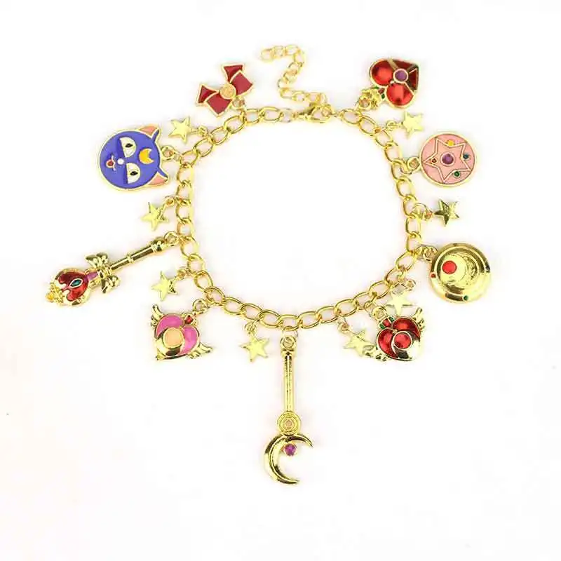 

Anime Sailor Moon Bracelet Tsukino Usagi Sailor Mercury Mars Jupiter Venus Magic Wand Bracelets Accessories Women Jewelry
