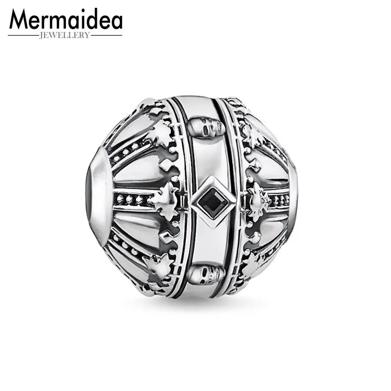 Королевский ОРБ Корона Череп бусина для больших отверстий роскошные аксессуары