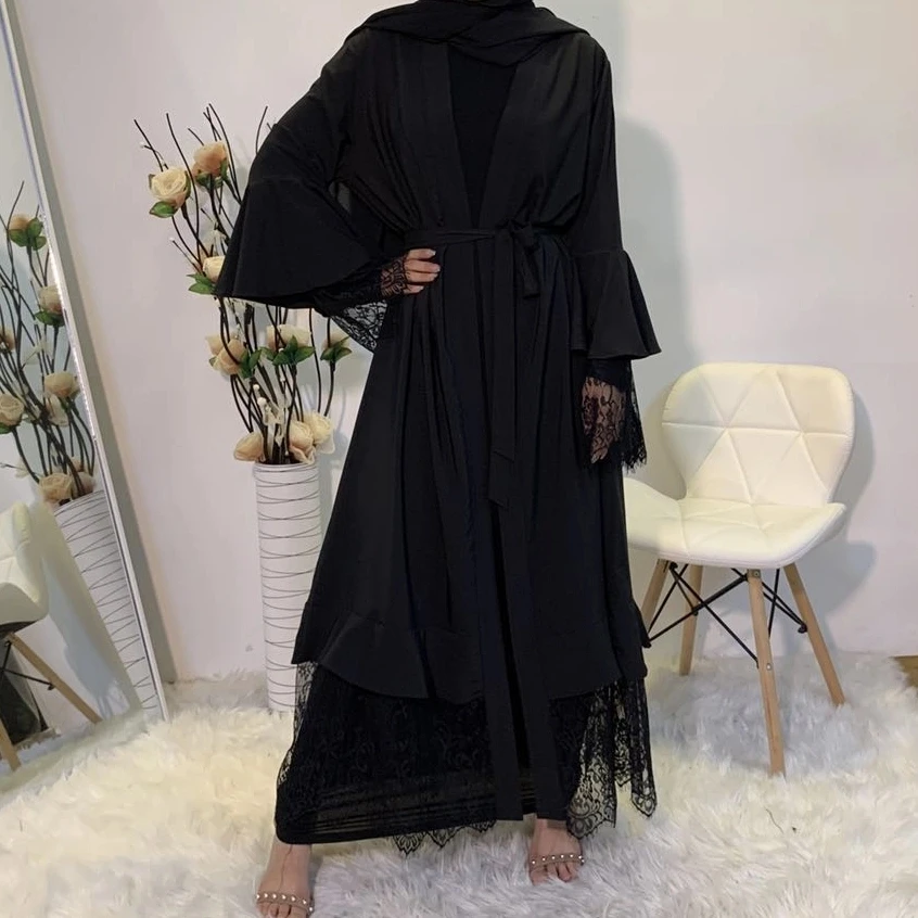 Турецкое женское мусульманское платье Abaya марокканский кафтан черный Eid Mubarek Prayer