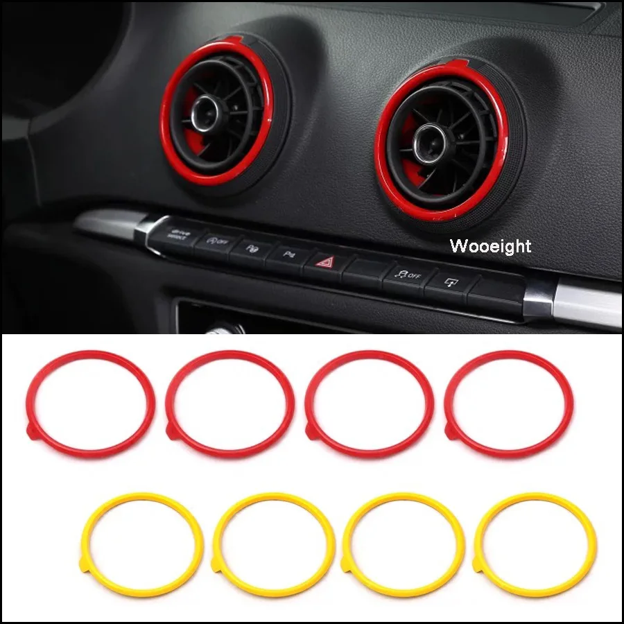 For Audi A3 S3 8V 2013 2014 2015 2016 Pre-facelift Car Air Condition AC  Vent Outlet Blade Cover Red Yellow Accessories