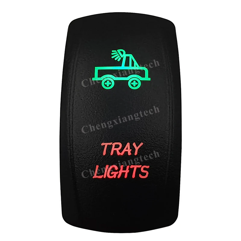 

12V Green & Red Led Rocker Switch TRAY LIGHTS 5Pin SPST ON OFF for Boat Car Carling ARB NARVA RAV4 WD Hella Contura 4x4