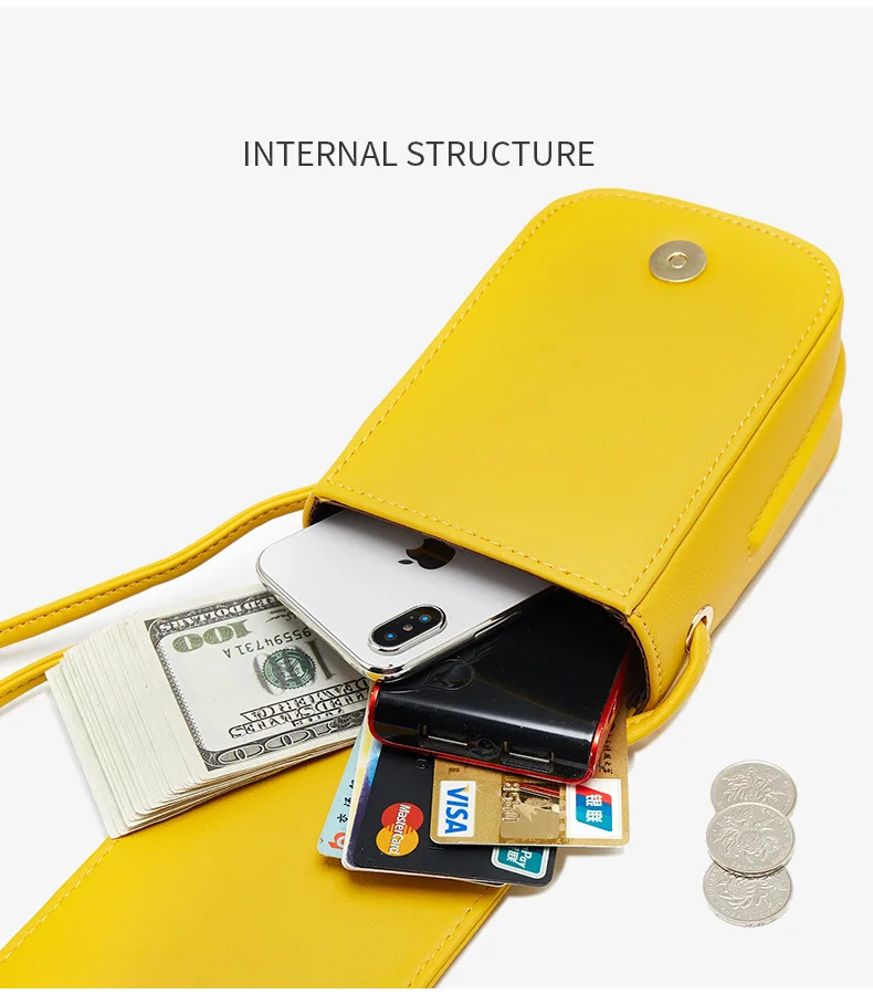Women's Bag Simple Women's Mobile Phone Bag Solid Color Slant Cross Bag Women