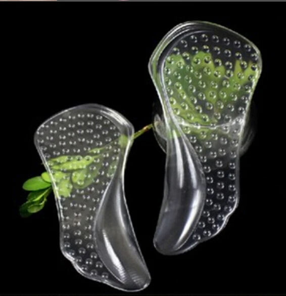 1Pair Silicone Gel Insoles Soft Feet Cushion Half Heel Insole Shoe Pad Height Increase Foot Massager Care Women Massaging
