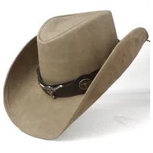 Кожаная мужская и женская черная западная ковбойская шляпа широкая шляпа уличная Sombrero Hombre Женская ковбойская шляпа