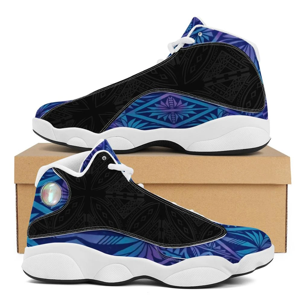 Zapatillas deportivas de baloncesto para hombre, zapatos de estilo Tonga, Tribal, Polinesia, azul, con de equipo, novedad|Zapatos informales de hombre| AliExpress