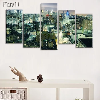 

5 Panel Framed Printed brooklyn manhattan new york Painting children's room decor print poster picture canvas egyptian decor