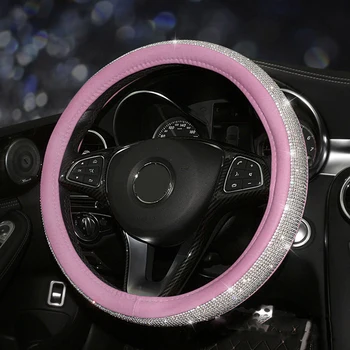 

Lady Steering Wheel Cover Replacement Fashion Shiny Pu-Leather 38cm/15"