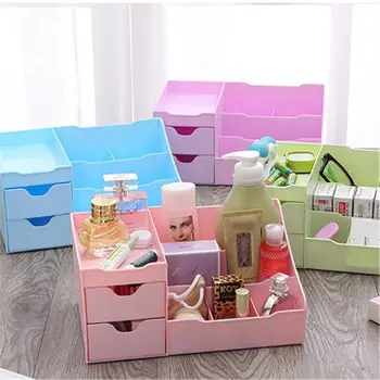 

2020 New Fashion Drawer Type Cosmetic Storage Box Desktop Plastic Storage Box For Gril