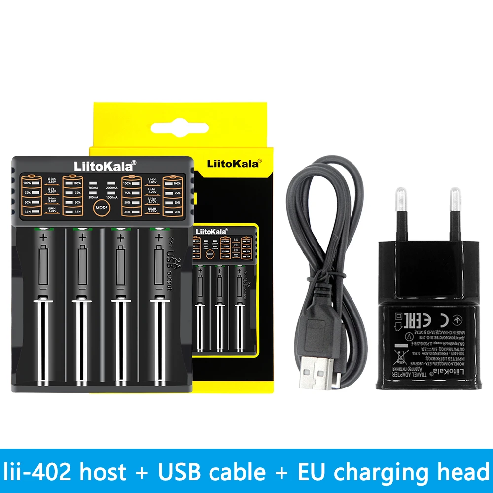 Liitokala Lii-100 lii-202 18650 Батарея Зарядное устройство для 26650 16340 RCR123 14500 LiFePO4 1.2 В Ni-MH Ni-Cd