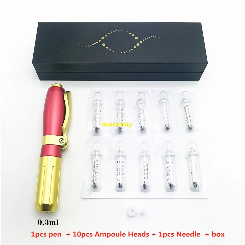 3ml pen 10pc syringe Омоложение кожи лица Гиалуроновая кислота ручка против морщин распылитель гиалуроновая ручка с ампульной головкой с иглой - Цвет: 3ml pen 10pc syringe