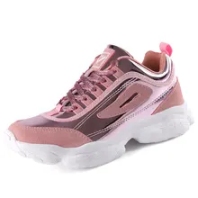 Массивные кроссовки; женские блестящие лёгкие сникерсы на платформе; прогулочная обувь со шнуровкой; повседневная женская обувь на плоской подошве; Женская Блестящая обувь