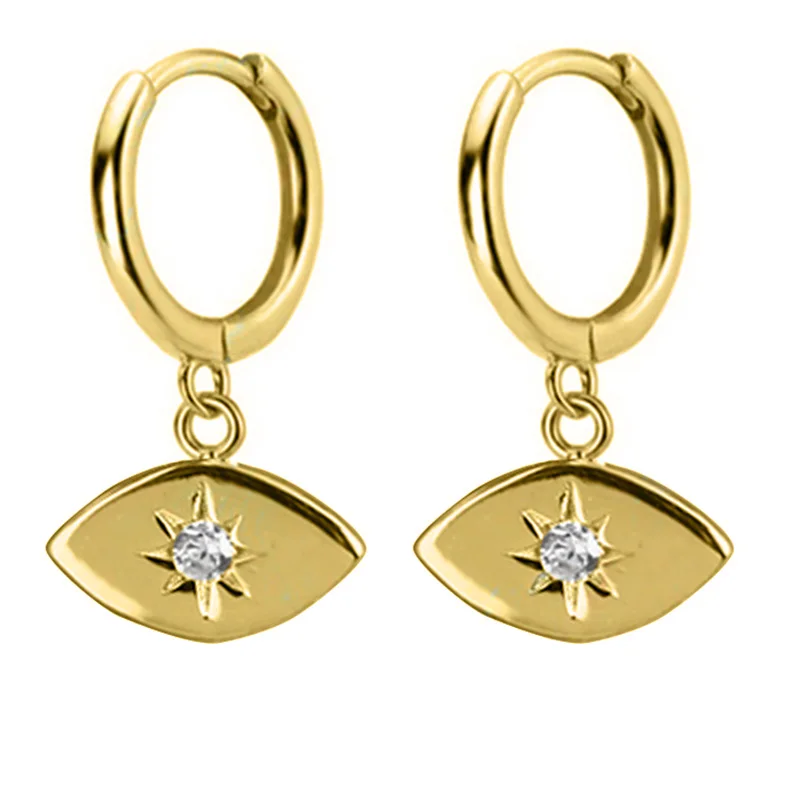 DA537 Gold Новинка, топ, маленькие 925 пробы, серебряные Подвесные серьги-гвоздики, серьги для женщин, глаза слона, Ослепительный CZ Шарм, маленькие серьги-гвоздики DA537 - Окраска металла: DA537 Gold