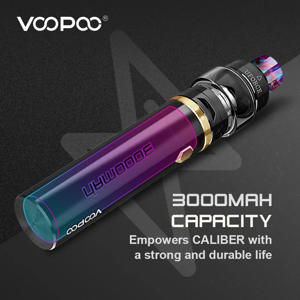 Günstig Original VOOPOO KALIBER STIFT Elektronische Zigarette Kit 3000mAh Vape Stift Start Kit Max 110W Ausgang 5ml Uforce tank U4 U6 Spulen