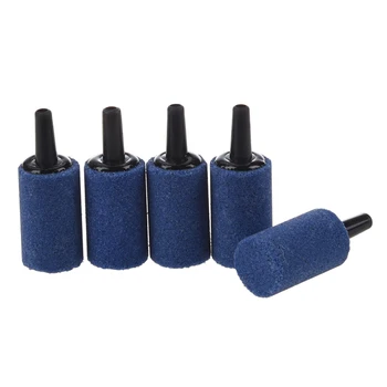 

New SODIAL(R) 5 Pcs Cylinder Bubble Air Stones Blue For Aquarium Fish Tank