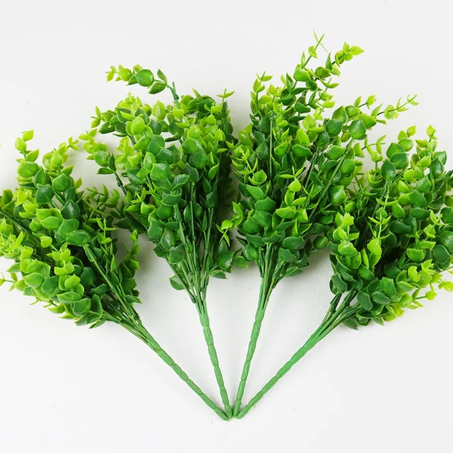 Mesterséges Virágok Növények Hosszú Szár Plastic Perzsa Eukaliptusz Levél Hegy Gyógynövény Otthoni Irodai Asztali Asztaldíszek Kerti Dekoráció - Image 3
