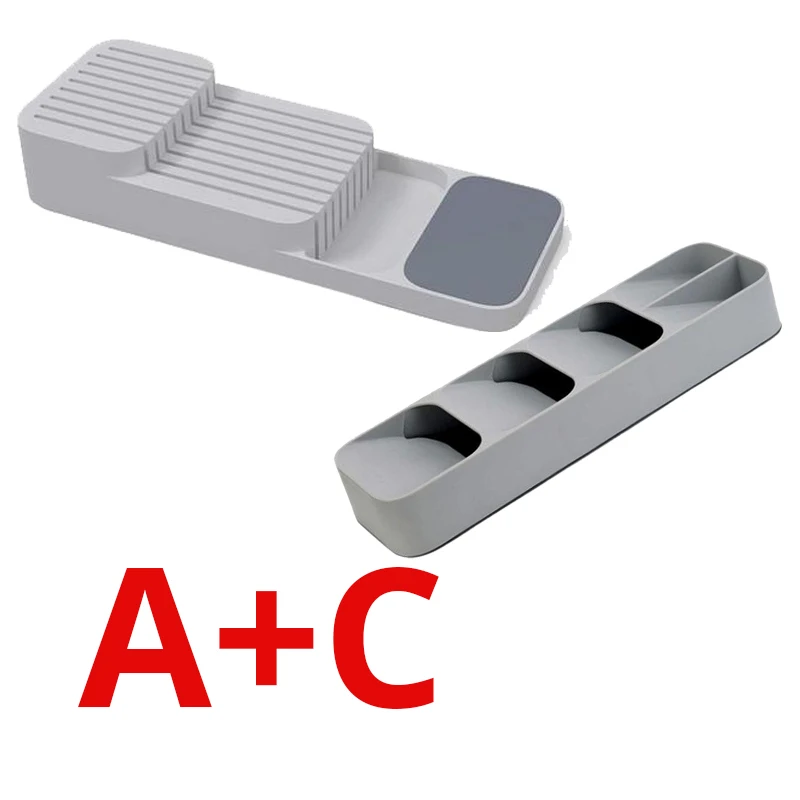 Кухонный ящик Органайзер лоток Ложка Столовые приборы разделительная шкатулка с отделкой столовые приборы, для кухни хранения Организации - Цвет: A-and-C