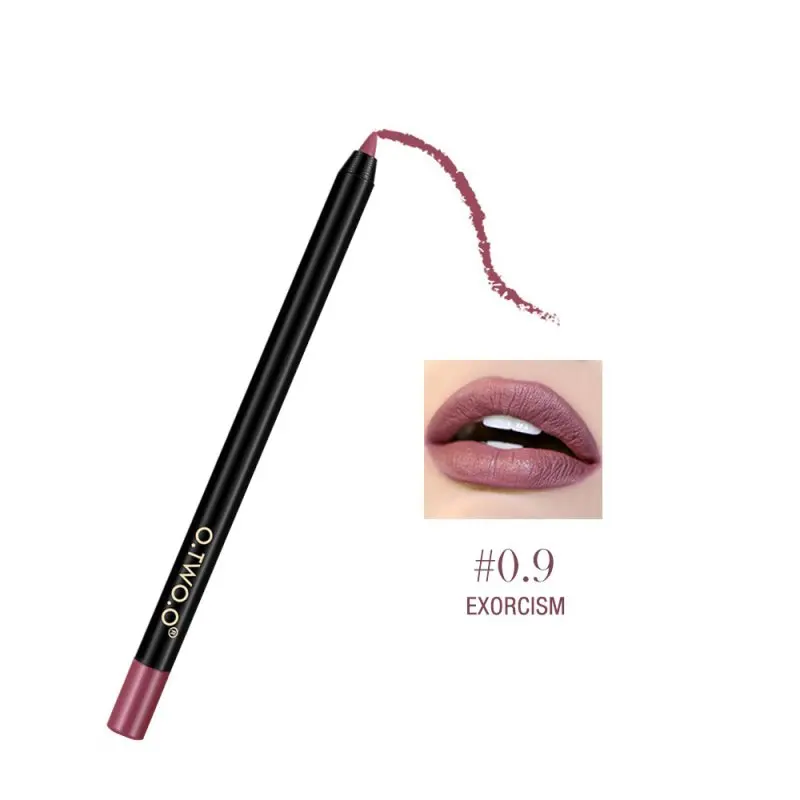 O Matte Lipliner для губ, водонепроницаемый карандаш для губ, стойкий карандаш для губ, косметический макияж, цветной карандаш для губ, 12 цветов. w - Цвет: 9