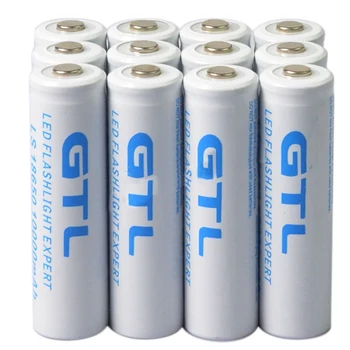 

Battery for LED Flashlight 12pcs Rechargeable 18650 GTL li-ion 10000mAh 3.7v