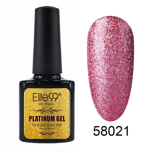 Elite99 Гель-лак для маникюра Полупостоянный Vernis верхнее покрытие УФ светодиодный 10 мл гель покрытые лаком ногти искусство Блестящий УФ лак для ногтей с блестками лак - Цвет: 58021