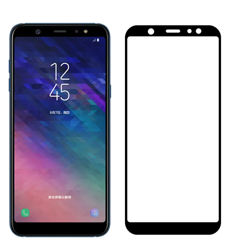 9D полное Защитное стекло для Samsung Galaxy J4 J6 A6 A8 Plus A5 A7 J7 J8 2018 Glas Tremp A750 A730F Samsun Sumsung