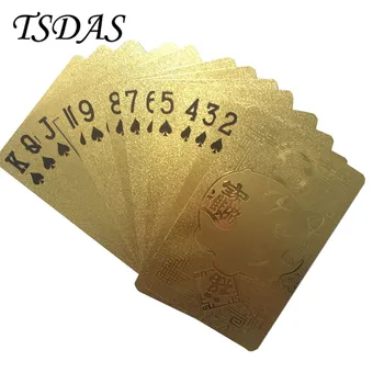 

One Desk Plastic Chinese Style Poker Fortune Piggy Version 24k Waterproof & Colored Plastic Playing Card 54 Pcs/set