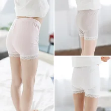 Летняя одежда со слослоном, кружевные трусы-боксеры для девочек, детские короткие шорты, 869