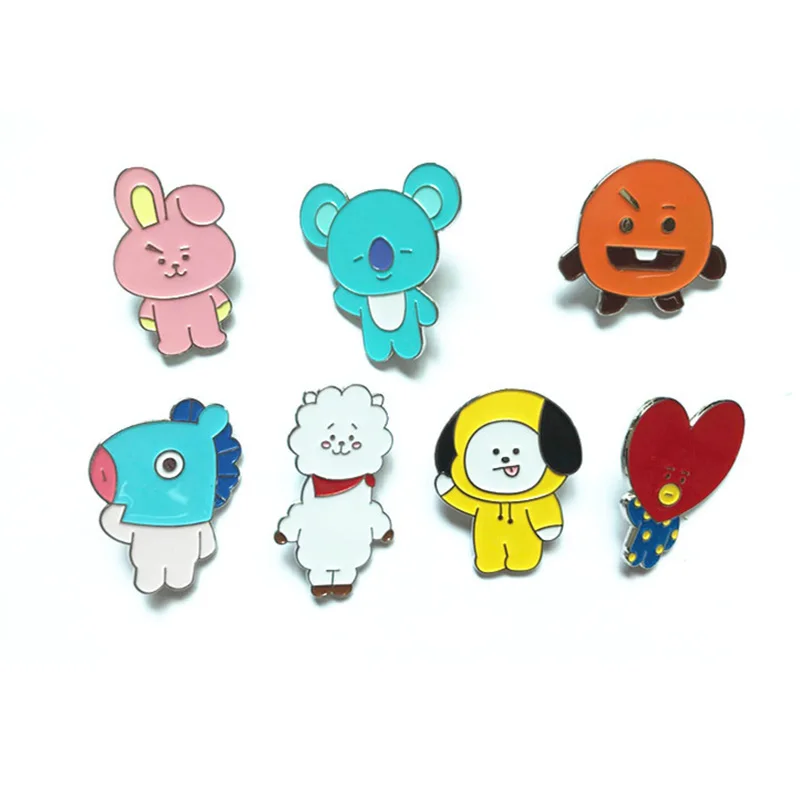 Новый Корейский Kpop Bangtan Boys брошка мультфильм рюкзак рубашка шапки блестящий