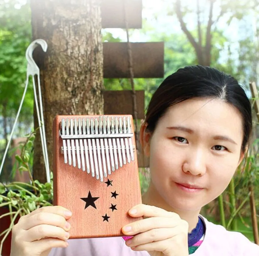 17 клавиш Kalimba большой палец пианино высокого качества дерево красного дерева тела музыкальный инструмент