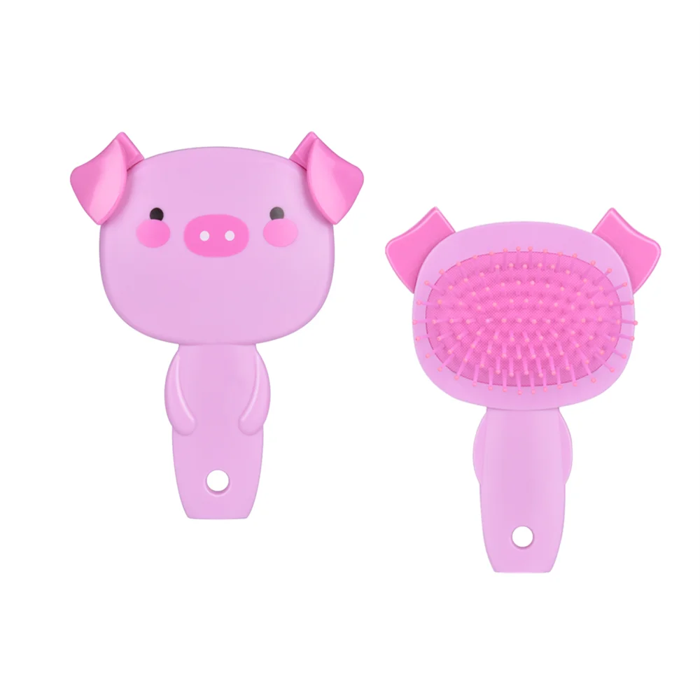 Hair Scalp Massage Comb Brush Anti-static Cute Cartoon Pig Shaped Curly Detangle Styling Tools | Красота и здоровье