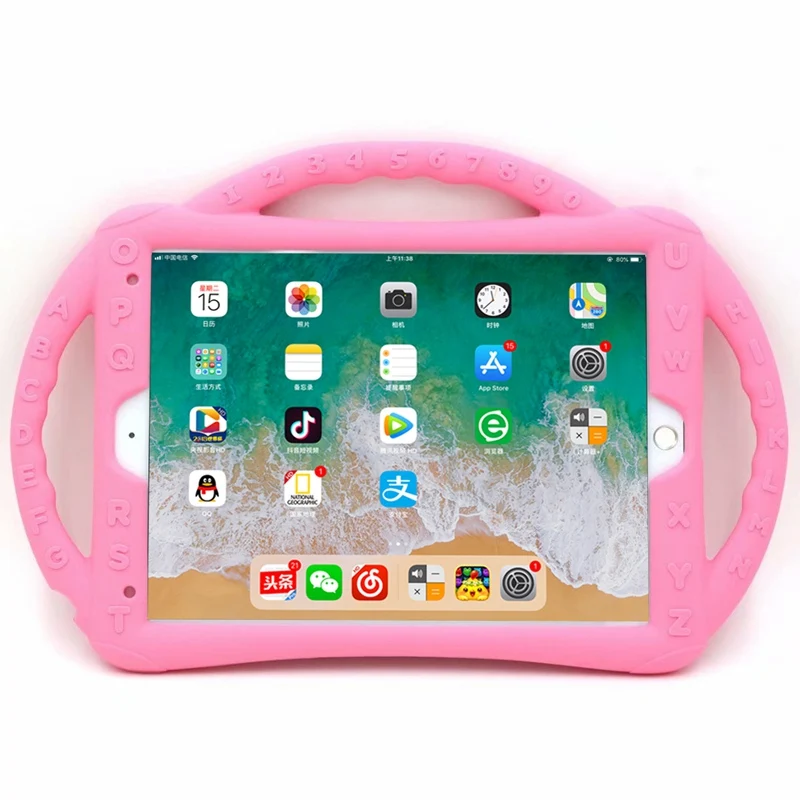 Розовый Для iPad Air 3/Air /Air(3-е поколение)/Pro 10,5 /Pro 10,5 чехол 10," Детский противоударный силиконовый чехол-подставка для планшета - Цвет: Розовый