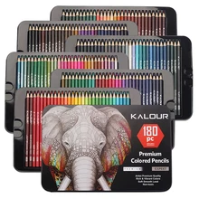 Crayons de couleur avec boîte en métal, 180 Crayons de couleur uniques et Crayons pré-aiguisés pour livre de coloriage-stylos cadeaux de noël idéaux