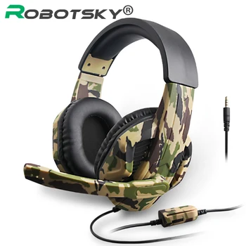 

PS4 Professional Gaming Headset With Microphone Stereo Deep Bass Camouflage Wired Headphones For PC Cell Phone Laptop XBox