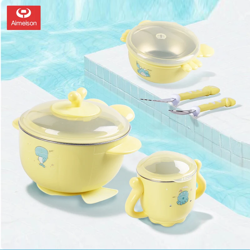 feeding Smart Temperature Control Bowl Baby Food Supplement Bowl Child Children's Water Insulation Bowl Baby Tableware Gift Set