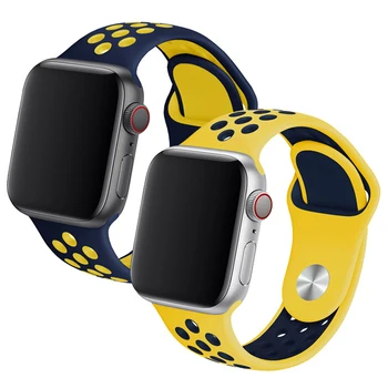 

For Apple Watch Series 5 4 3 2 Silicone Strap Band Bracelet 38mm 40mm 42mm 44mm Strap Rubber iwatch 4 3 2 Band Wristband