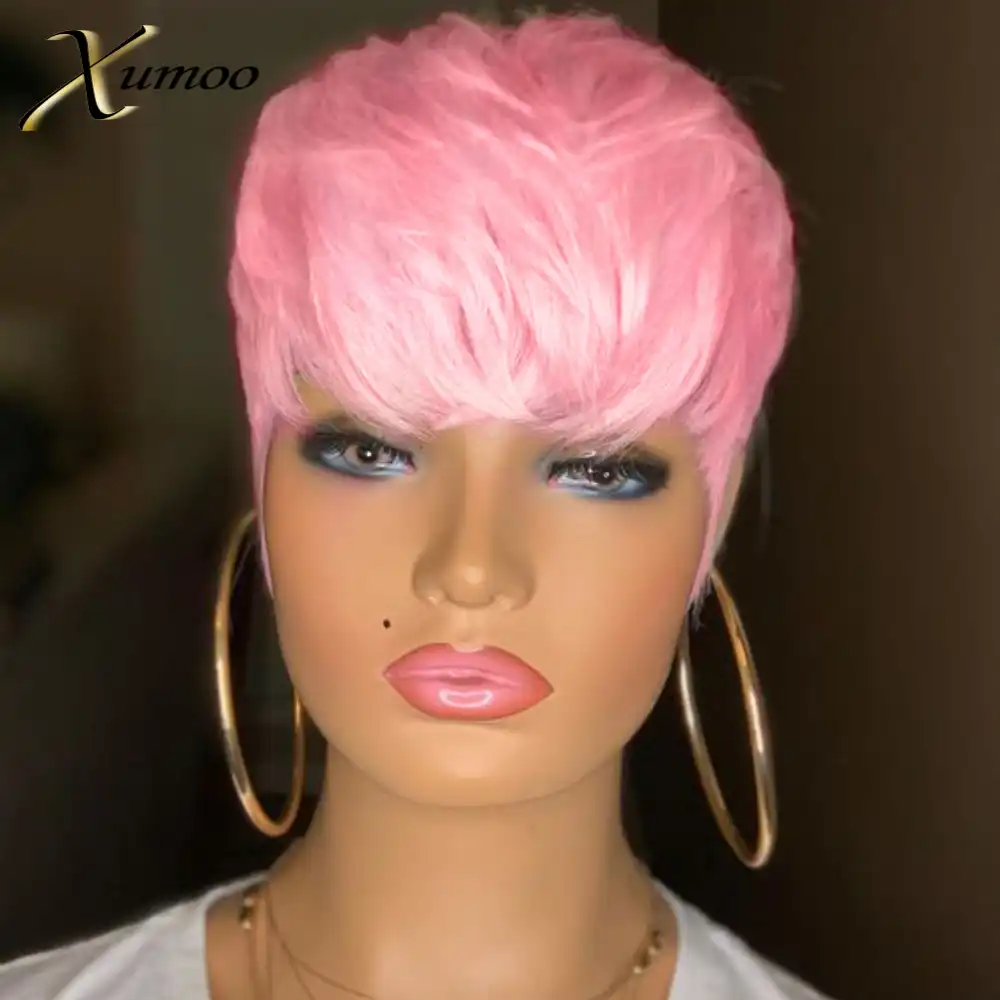Short pink pixie wig Clearance