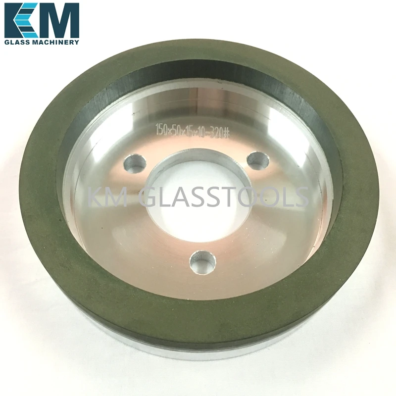 KM Resin wheels R1-CC4-D150/130xd(hole)-15x10 for Glass Straight-line Edging,Variable miter,Double edging machine, Customized.