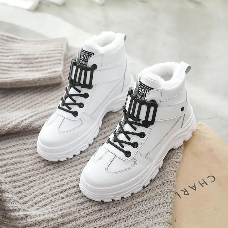 Women Winter Snow Boots Fashion Style High-Top Shoes Casual High Quality Waterproof Plus Velvet Warm Female Martin Boots