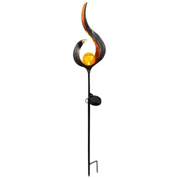 

LED Solar Flame Light Metal LED Garden Light Flame Effect Lamp Waterproof Landscape Outdoor Lights Practical