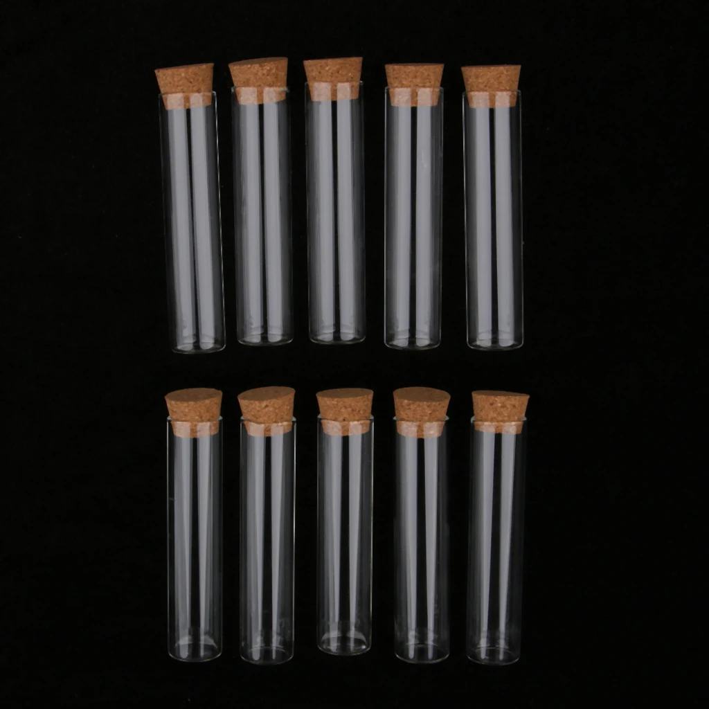 Borosilicate Glass Flat Test Spice Tubes, Pack of 10 Pieces; Clear view, helps with quick identification