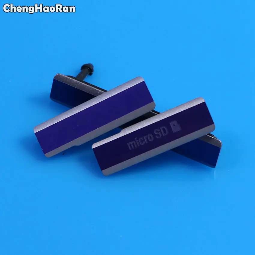 Purple ChengHaoRan Micro SD карта+ sim-карта+ usb зарядный слот порт Блок для пылезащитной заглушки крышка для sony Xperia Z1 L39h C6903 C6902 - Цвет: Purple