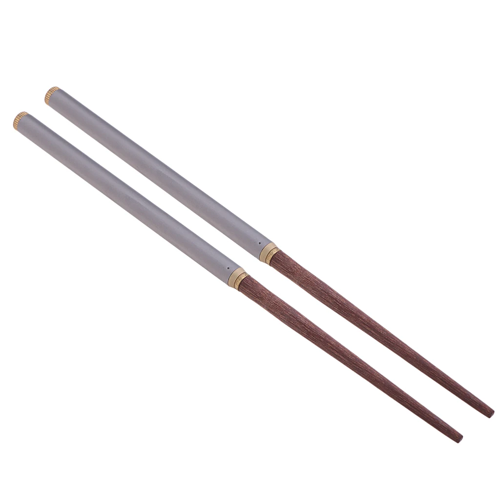 Portable Folding Chopstick Reusable Travel Titanium Wooden Camping Picnic Dinner Lunch