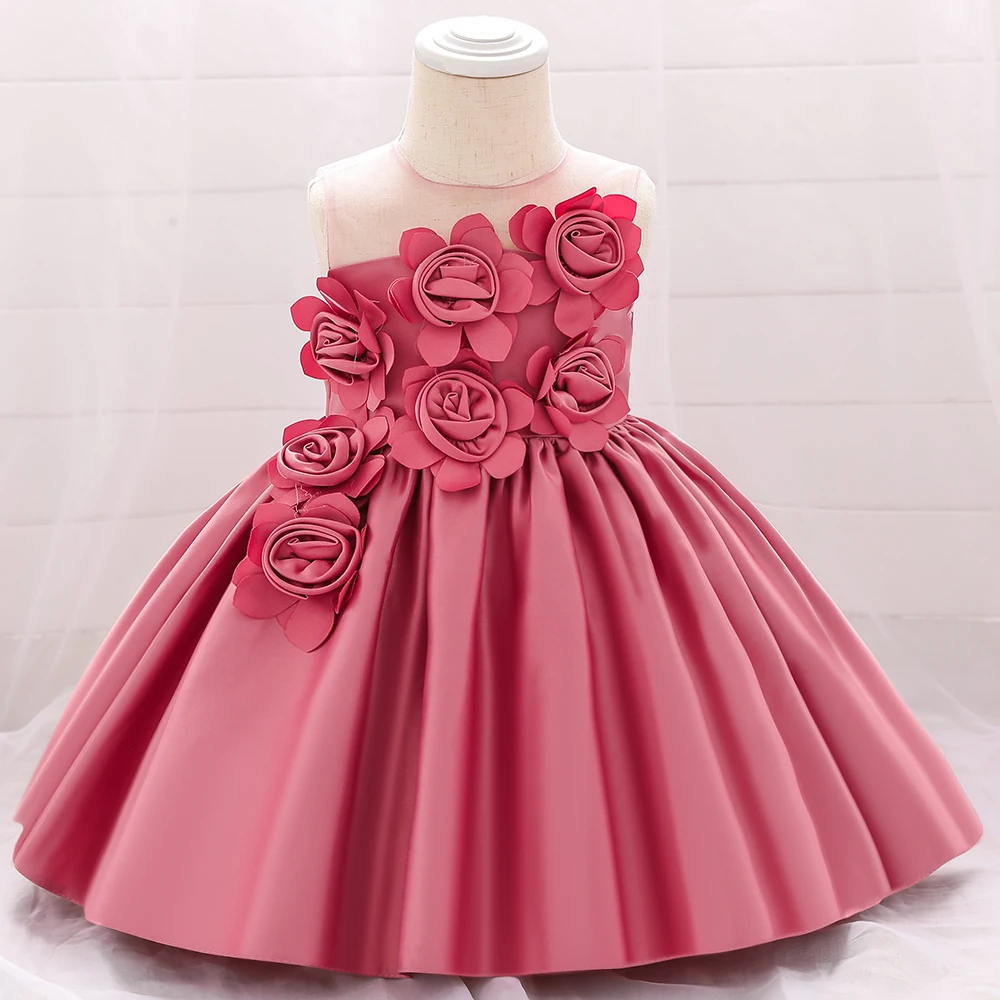 Flower Girls Wedding Bridesmaid Princess Dress for Baby Kids Party Pageant Gown