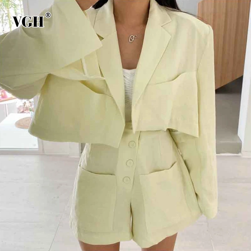 Женский Повседневный костюм VGH комплект из двух предметов короткий Блейзер с