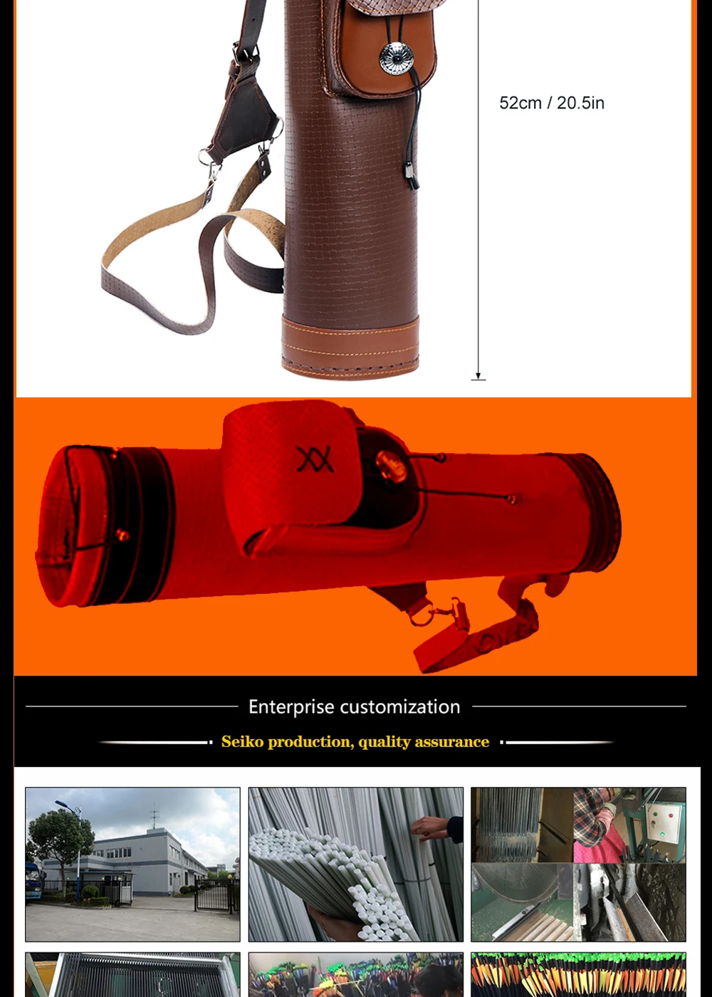 Traditional Portable Pouch Shoulder Belt Bag Carrying Genuine Leather Archery Quiver Arrow Back Quiver For Archery Shooting