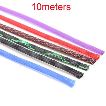 

10Meters PET Braided Mesh Hose Outer Diameter 6mm Snakeskin Wire Telescopic Sleeve Net Tube Cable Protection Sheath for RC Drone