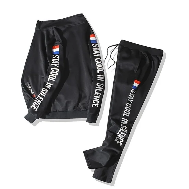black Tracksuit Set Большой размер M~ 7XL 8XL 9XL толстый набор мужского спортивного костюма зимние повседневные мужские спортивные комплекты из двух предметов полосатый флисовый капюшон куртка брюки спортивные костюмы мужской спортивный костюм - Цвет: black Tracksuit Set