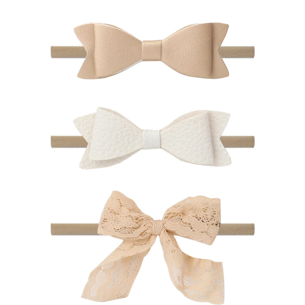 

3PCS/set Baby Girls Nylon Soft Headbands Bow Knot Hair Bow-knot Elastic Customized Simple Hair Accessories For Girls