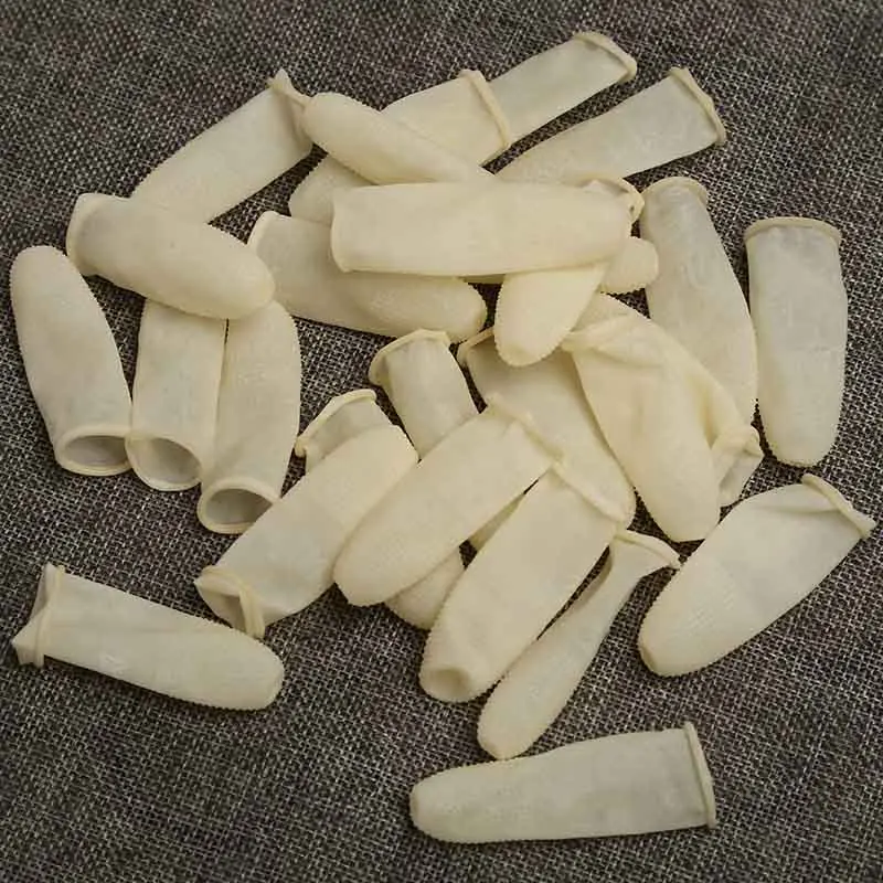 Beige S 100 шт. перчатки для пальцев латексные резиновые перчатки для пальцев Защитные противоскользящие антистатические протектор J99Store - Цвет: Beige S